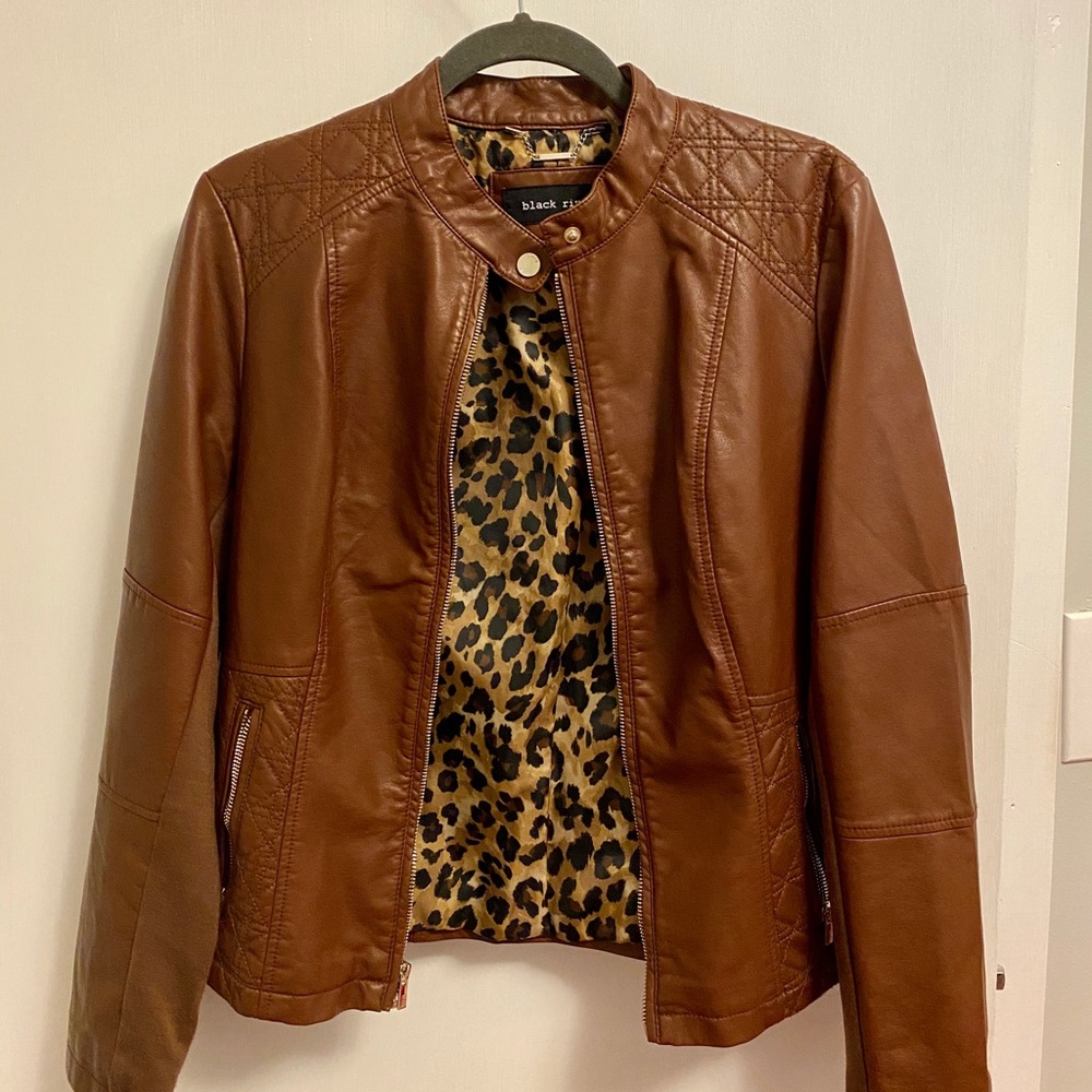 Brown leather jacket